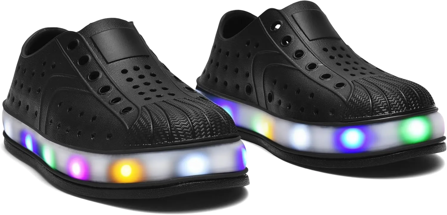 Kids Water Shoes,Toddler Slip-On Shoes,Waterproof Light Up Shoes for Boys and Girls,Lightweight Non-Slip Quick Dry Beach Sandals