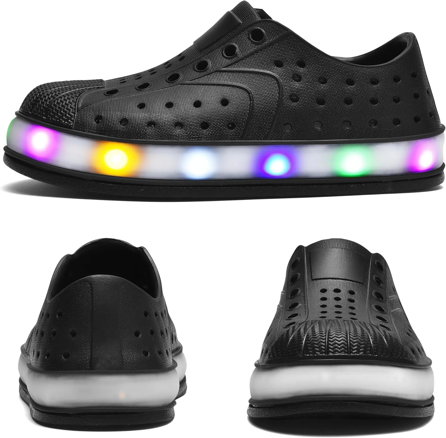 Kids Water Shoes,Toddler Slip-On Shoes,Waterproof Light Up Shoes for Boys and Girls,Lightweight Non-Slip Quick Dry Beach Sandals