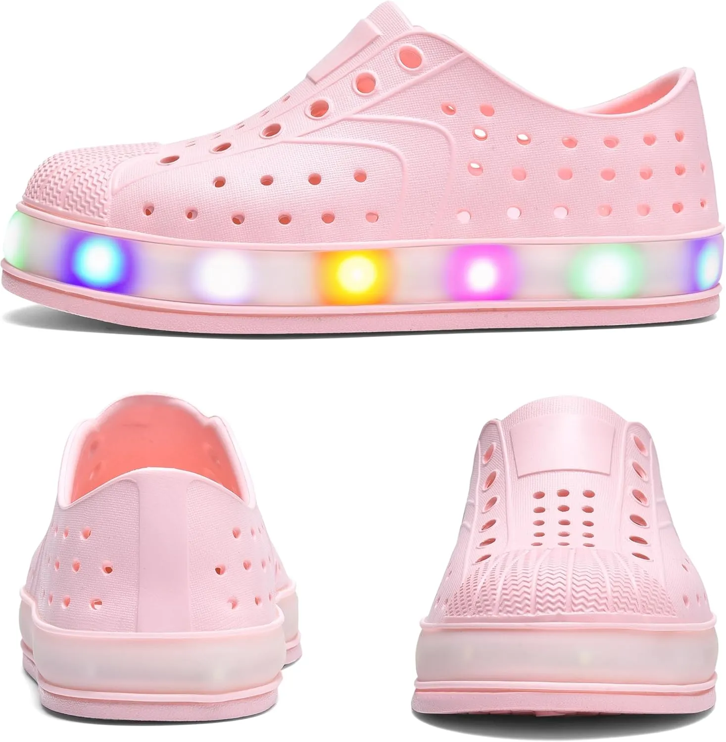 Kids Water Shoes,Toddler Slip-On Shoes,Waterproof Light Up Shoes for Boys and Girls,Lightweight Non-Slip Quick Dry Beach Sandals