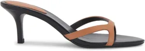 Kitten Heels for Women Single Strap Low Heel Open Toe Mule Shoes Non Slip Sandals