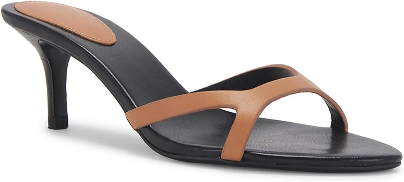 Kitten Heels for Women Single Strap Low Heel Open Toe Mule Shoes Non Slip Sandals