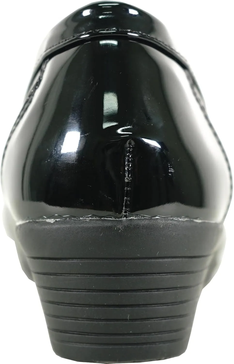KOZI Women Comfort Casual Wedge Shoe Slip-On Loafer ML Collection Round Toe Penny Loafer Removable Insole Black Champagne