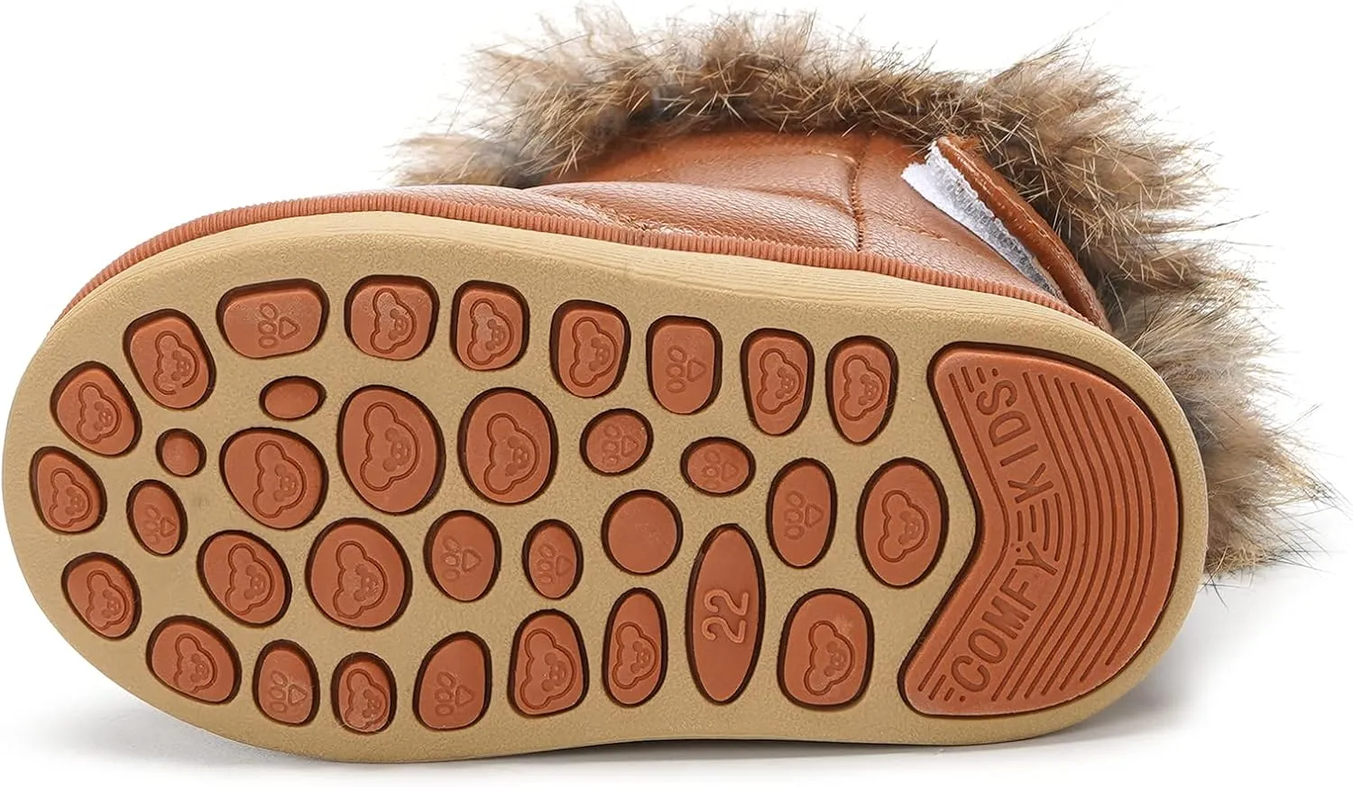 KVbabby Toddler boots Kids Snow Boots Girl's Warm Winter Boots Waterproof Boot PU Leather Non-slip