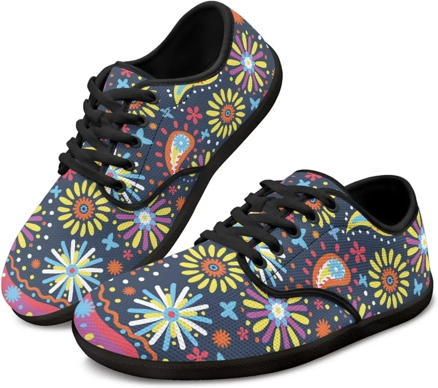Lace Up Barefoot Shoes for Women Wide Toe Walking Flat Shoes Breathable Non Slip Sports Sneakers Zero Drop Sole US 6-12.5