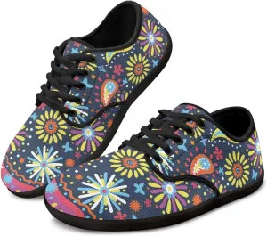 Lace Up Barefoot Shoes for Women Wide Toe Walking Flat Shoes Breathable Non Slip Sports Sneakers Zero Drop Sole US 6-12.5