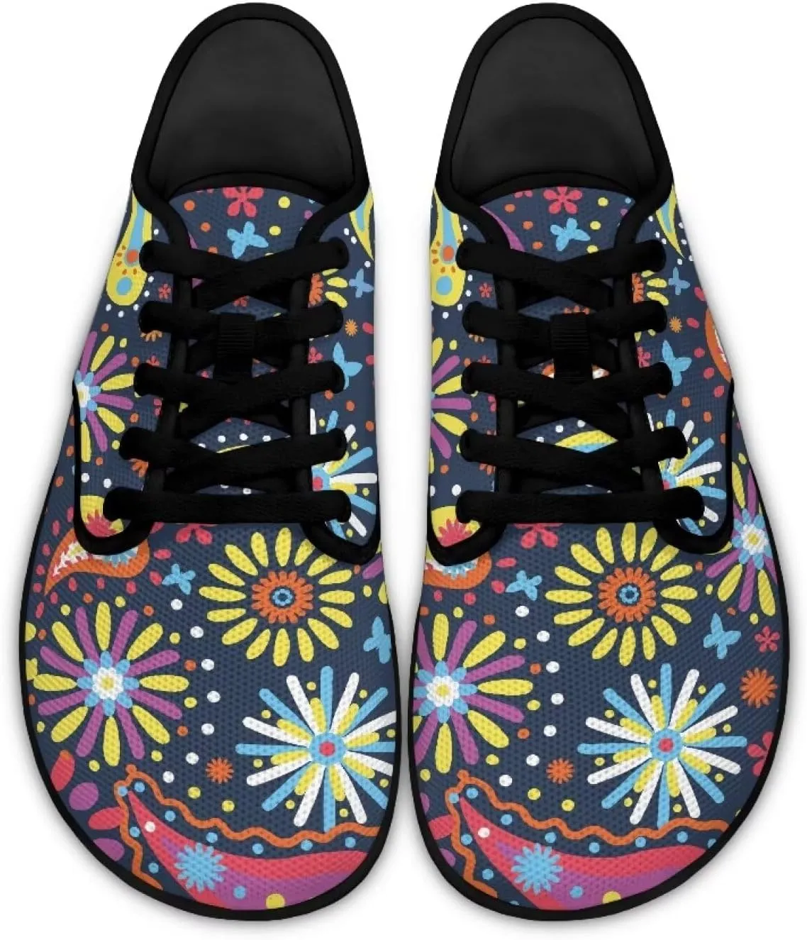 Lace Up Barefoot Shoes for Women Wide Toe Walking Flat Shoes Breathable Non Slip Sports Sneakers Zero Drop Sole US 6-12.5