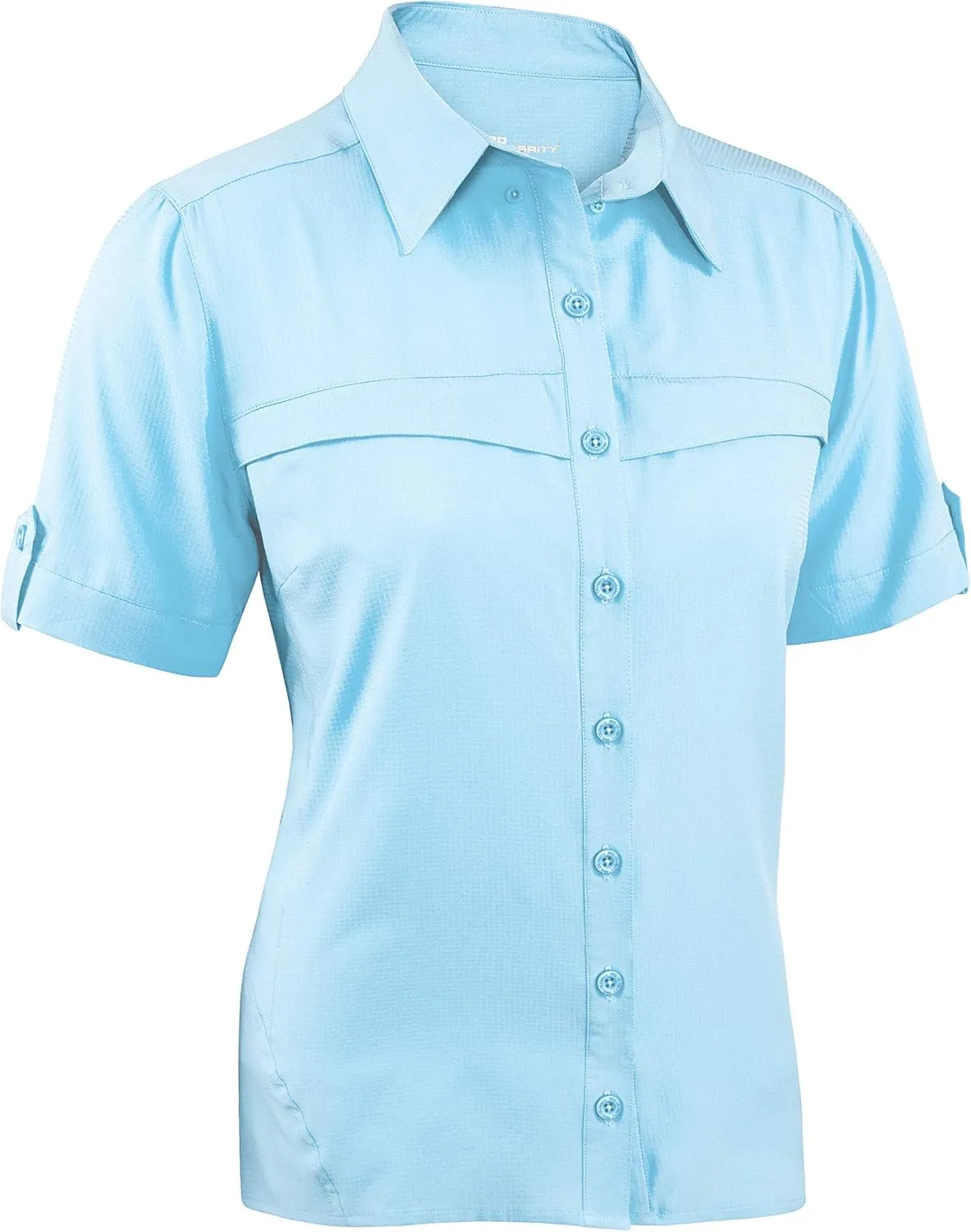 Ladies Short Sleeve Button Down Fishing Shirt