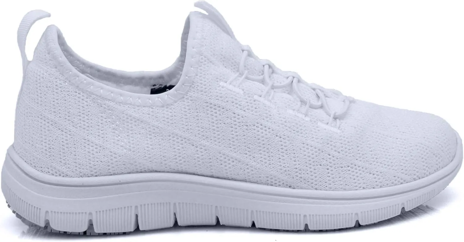 Laforst Jewel 3155 Womens Synthetic Mesh Upper Lace Up Slip Resistant Server Waitress Slip On Sneaker Free Socks