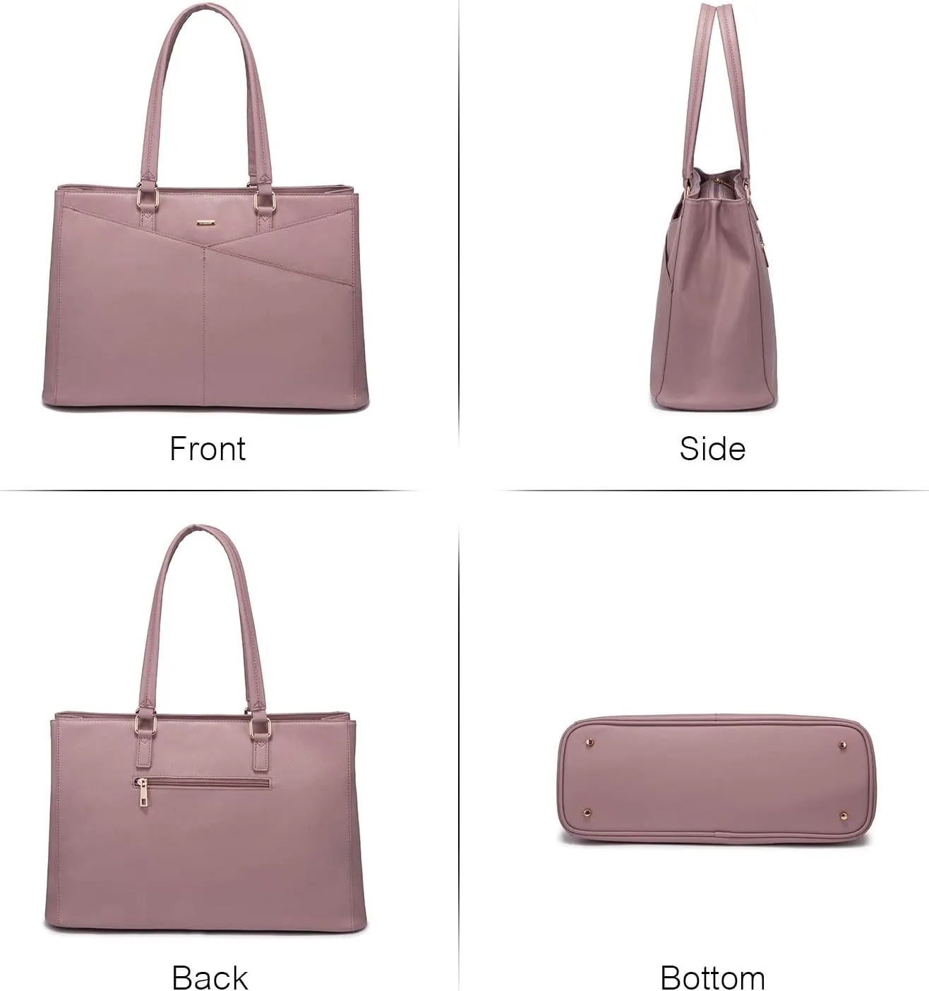Laptop Tote Bag for Women 15.6 Inch Waterproof Leather Computer Bags Women Business Office Work Bag Briefcase Light Purple