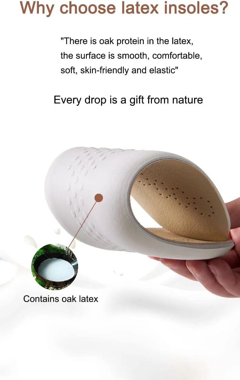 Leather Latex Sports Insole Cowhide Insoles for Shoes Arch Support Shoe Pads Shock Absorbing Plantar Template Inserts(35-36)