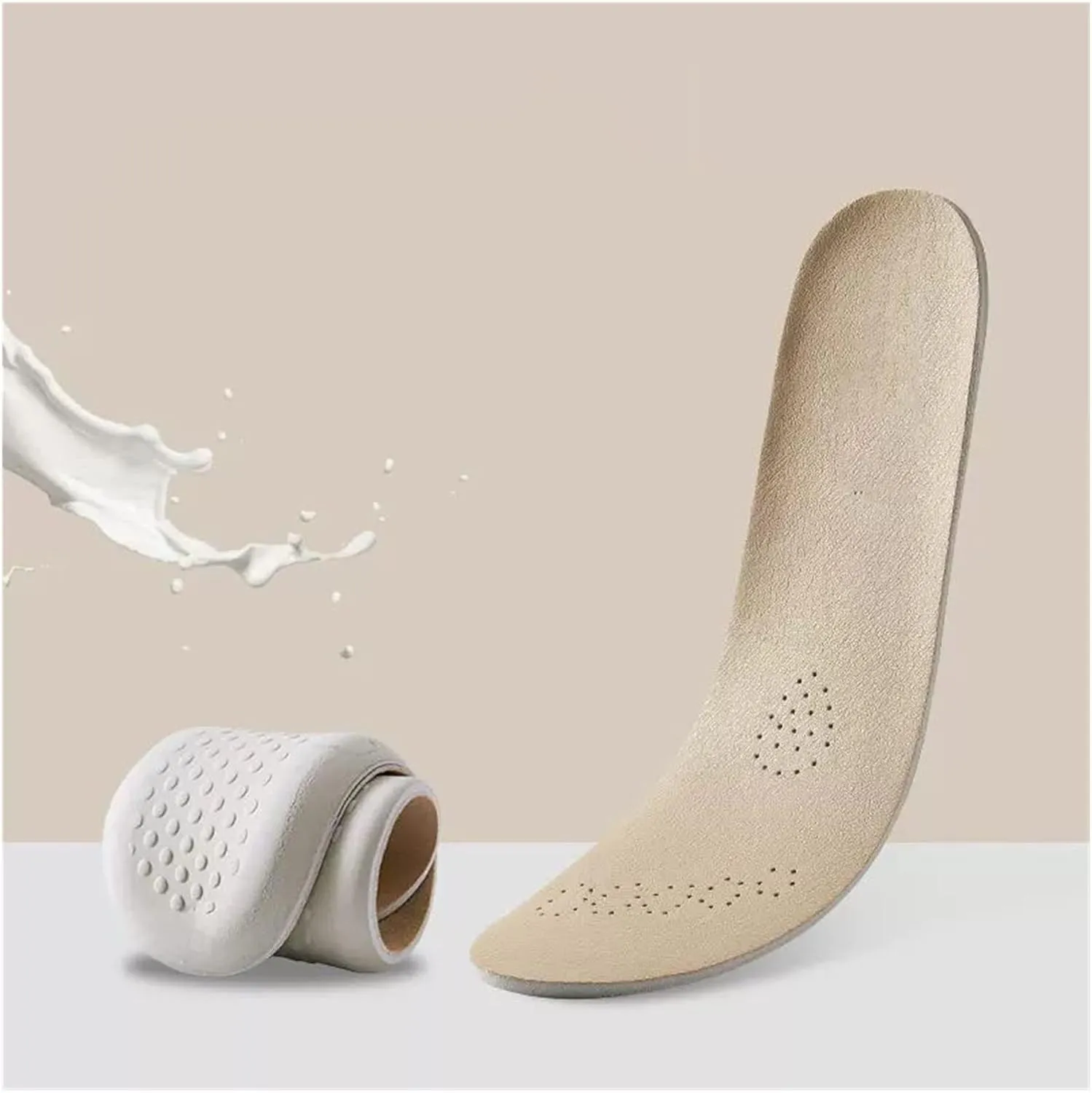 Leather Latex Sports Insole Cowhide Insoles for Shoes Arch Support Shoe Pads Shock Absorbing Plantar Template Inserts(35-36)