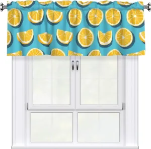 Lemon Wedges Multifunctional Curtain Valance - 54x18 inches, Light-Proof and dust-Proof, Suitable for Bedroom, Living Room and Balcony