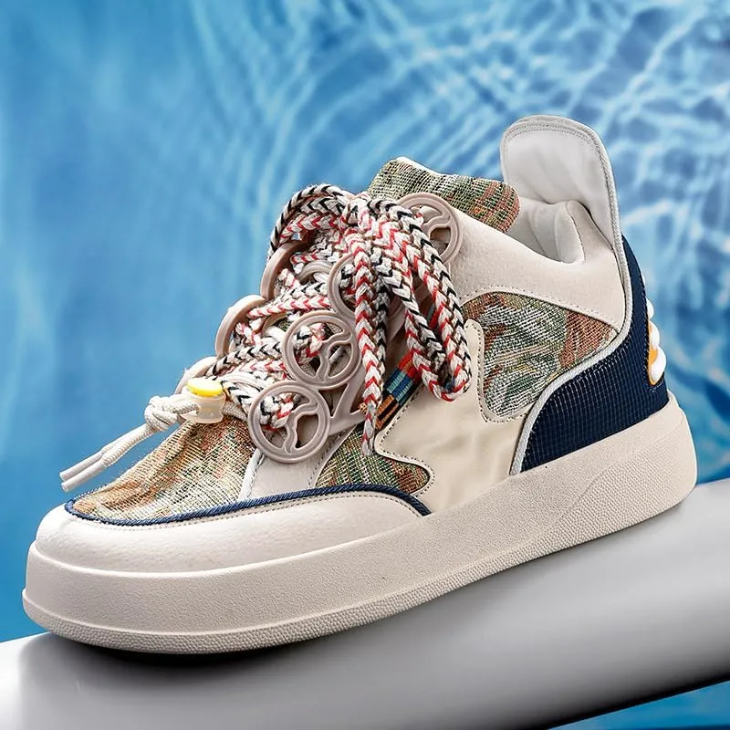 Leopard Print Fashion high Street Casual Middle Help Fashion Week Thick baseplate Shoes