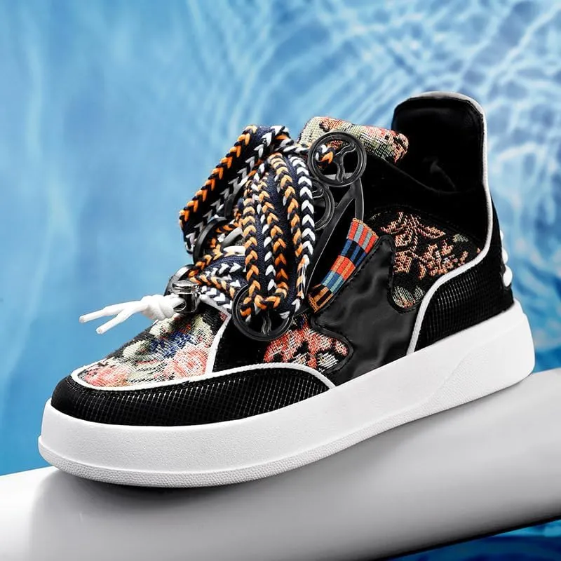 Leopard Print Fashion high Street Casual Middle Help Fashion Week Thick baseplate Shoes