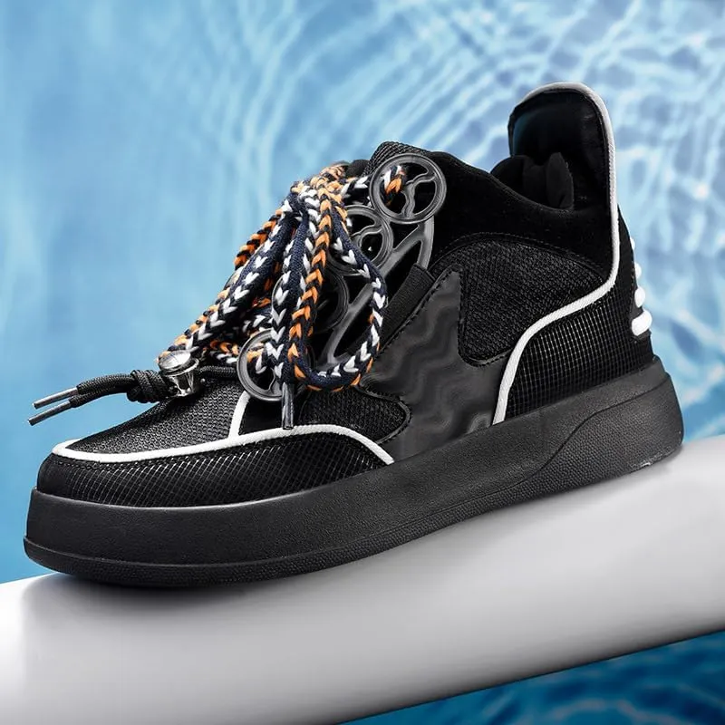 Leopard Print Fashion high Street Casual Middle Help Fashion Week Thick baseplate Shoes