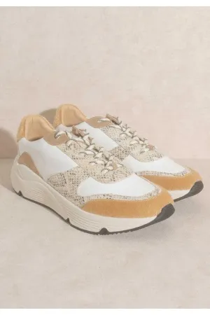 Light Golden Beige PENELOPE-LACE UP CASUAL SNEKAERS