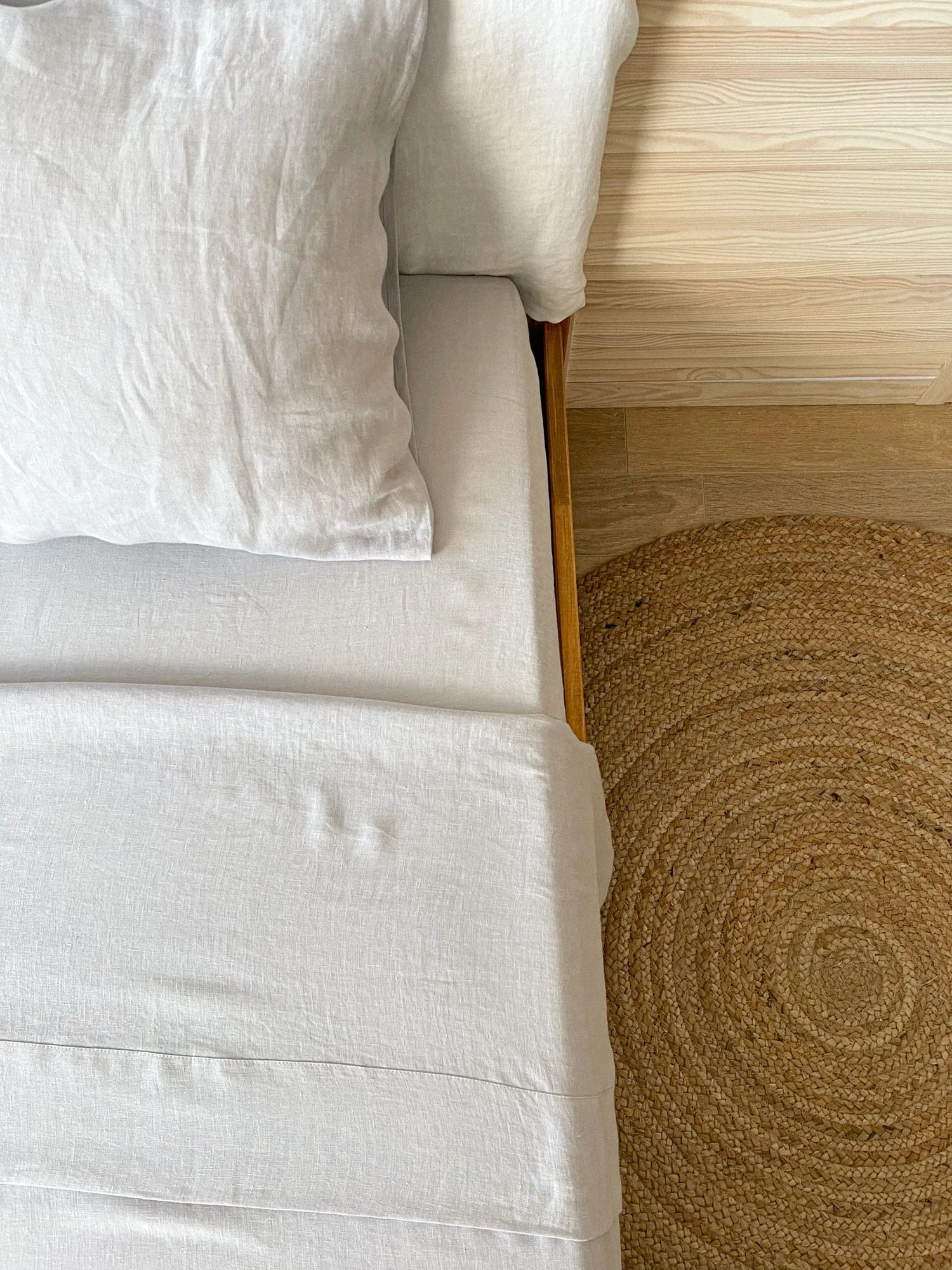 Light Grey Linen Fitted Sheet