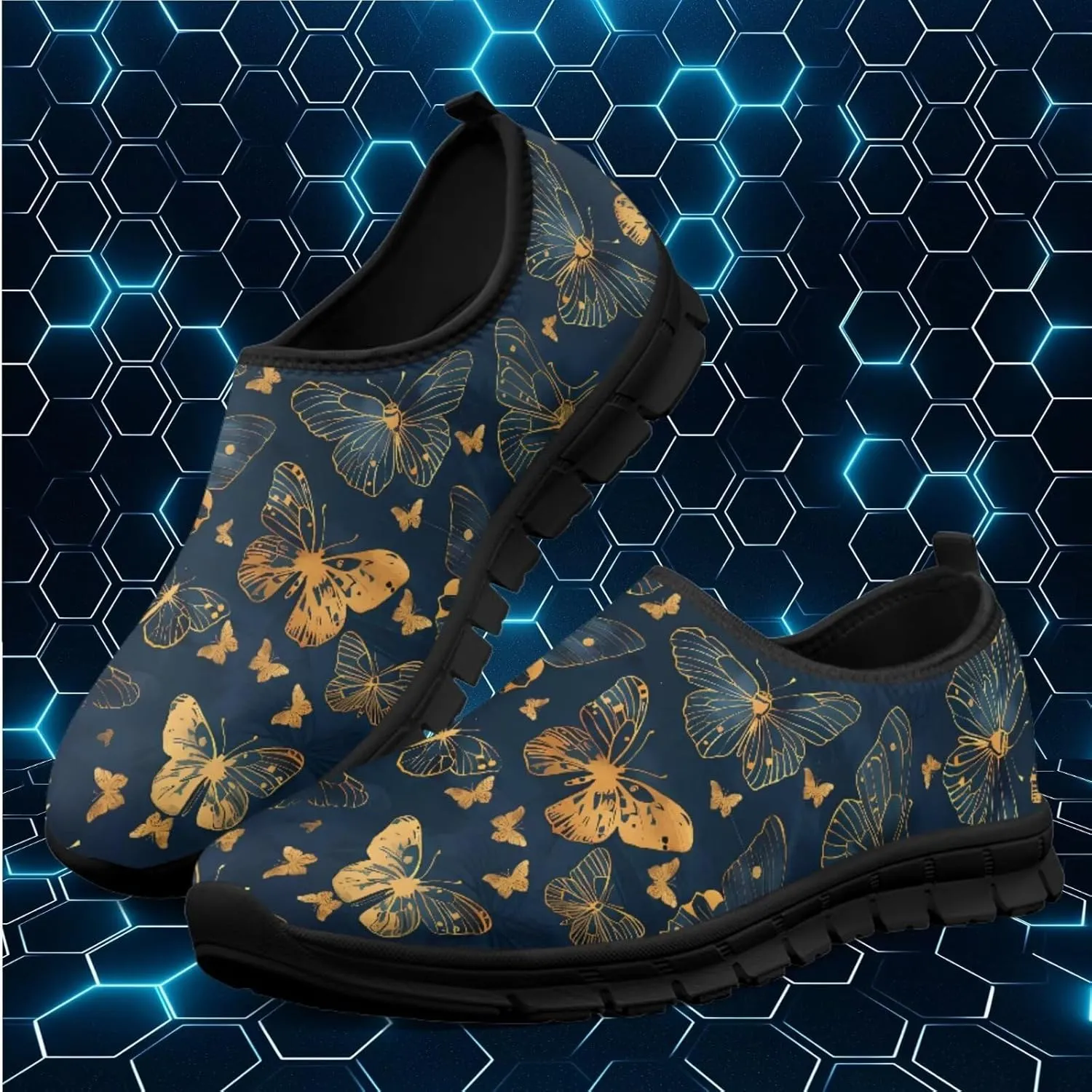 Light Weight Slip On Walking Shoes for Women,Breathable Athletic Running Shoes Anti Slip Gym Workout Shoes Lady Low Top Sneaker Jogging Shoes