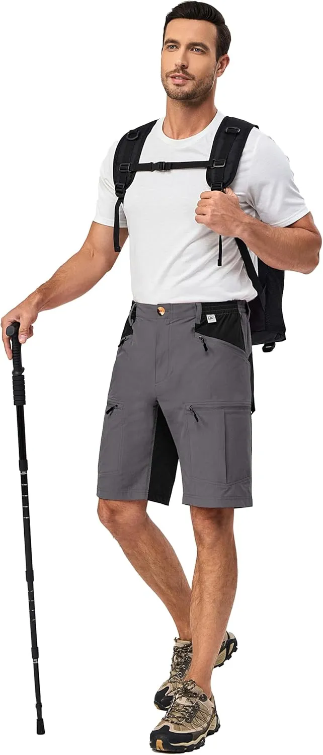 Little Donkey Andy Men's Cargo Shorts Quick Dry Hiking Shorts for Men Camping Travel Golf with 4 Zipper Pockets