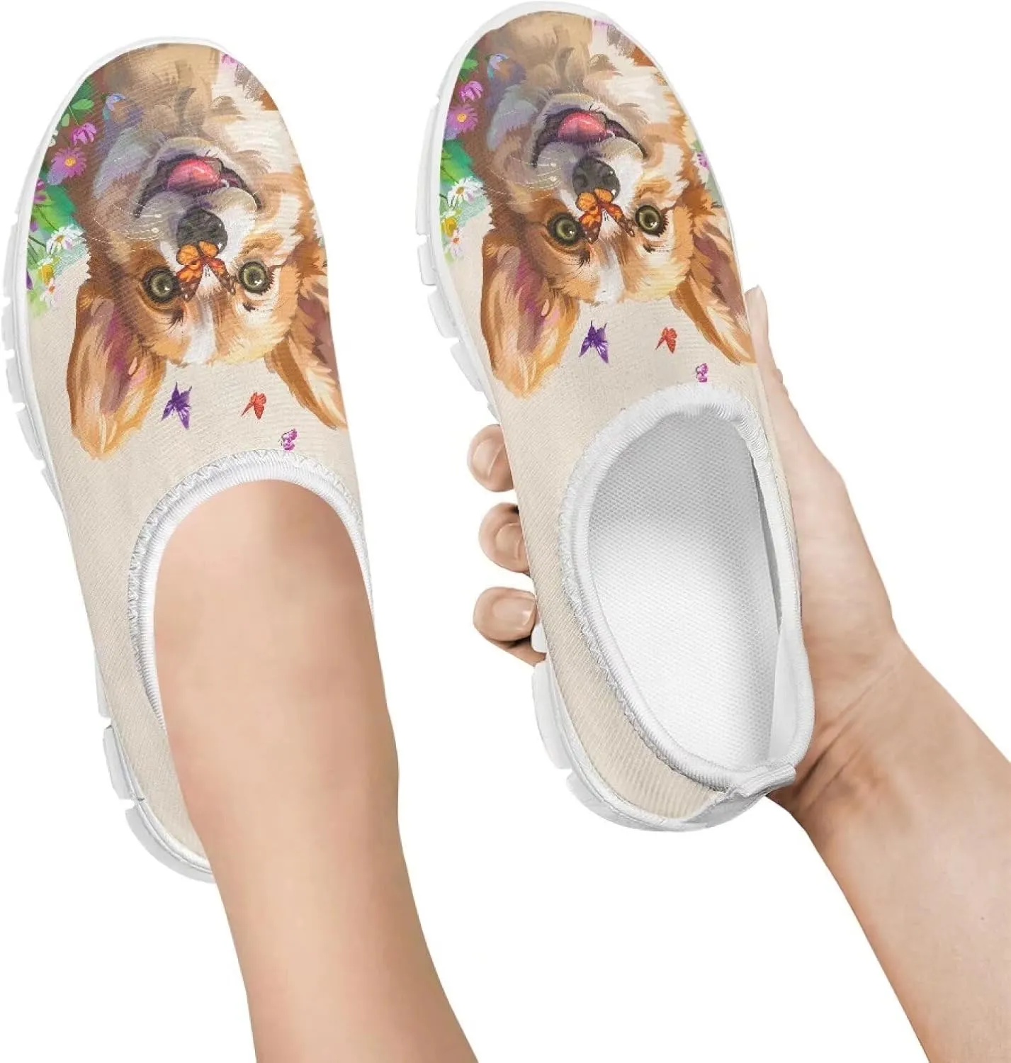 Little Kids Slip On Walking Shoes Breathable Athletic Fitness Shoe Light Elastic Sneakers for Indoor Outdoor Size 11-15 White Sole