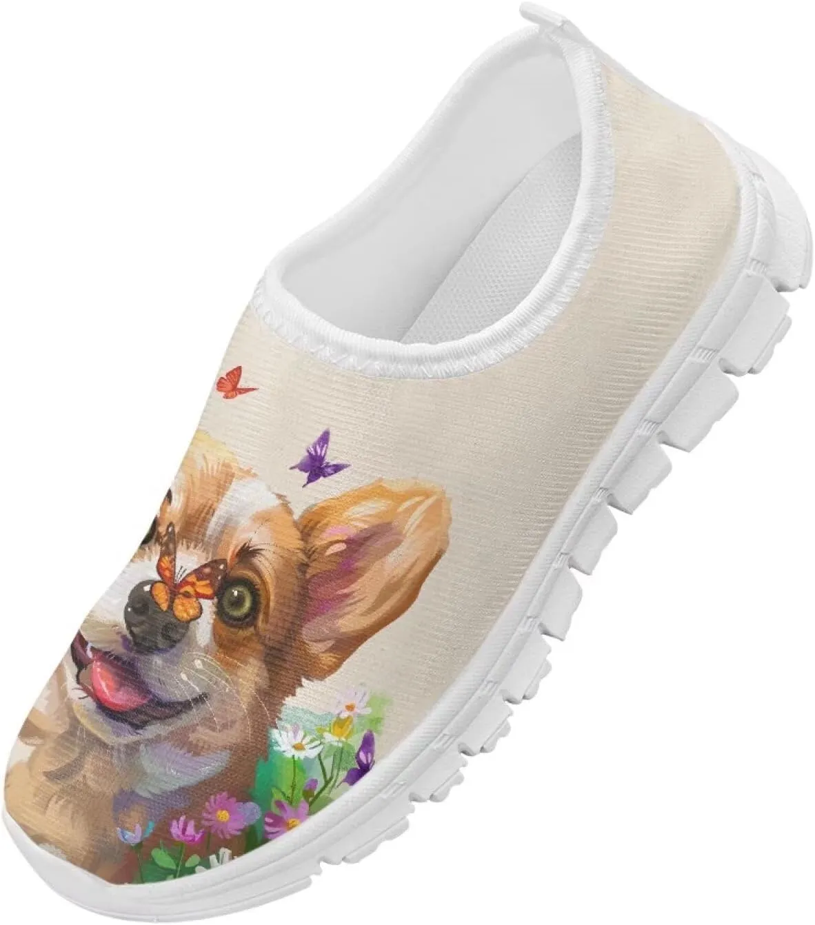 Little Kids Slip On Walking Shoes Breathable Athletic Fitness Shoe Light Elastic Sneakers for Indoor Outdoor Size 11-15 White Sole