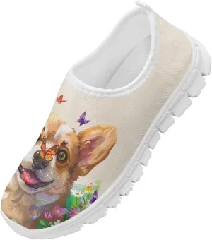 Little Kids Slip On Walking Shoes Breathable Athletic Fitness Shoe Light Elastic Sneakers for Indoor Outdoor Size 11-15 White Sole