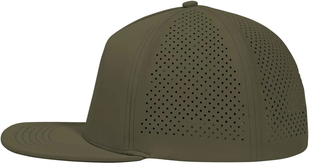 LiuSuper Mens Snapback Hats Flat Brim 5 Panel Hats for Men Performance Quick Dry Laser Perforated Deep Baseball Cap(L/XXL)