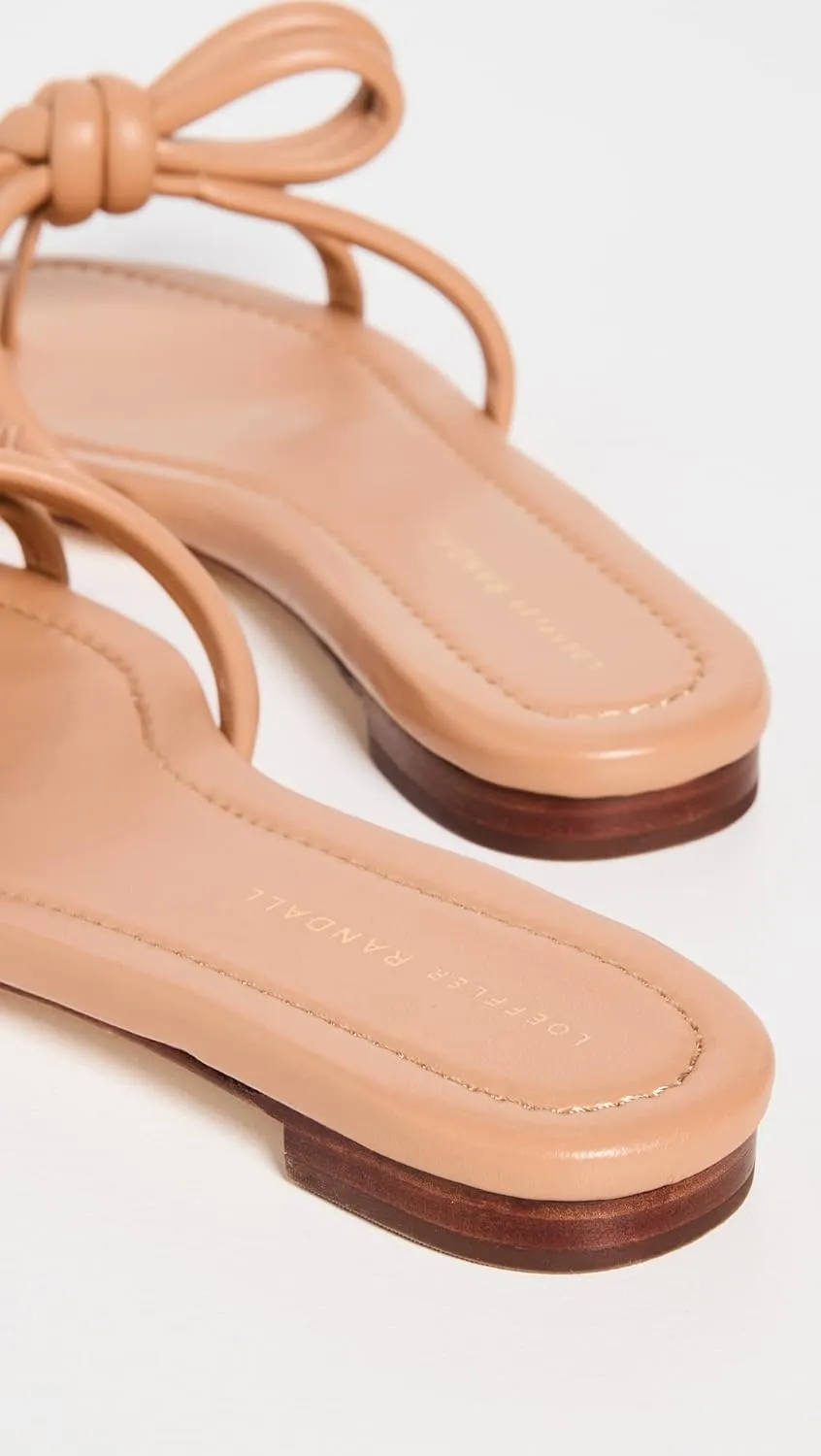 Loeffler Randall Women's Hadley Leather Bow Flat Sandals