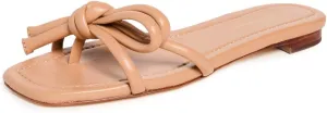 Loeffler Randall Women's Hadley Leather Bow Flat Sandals