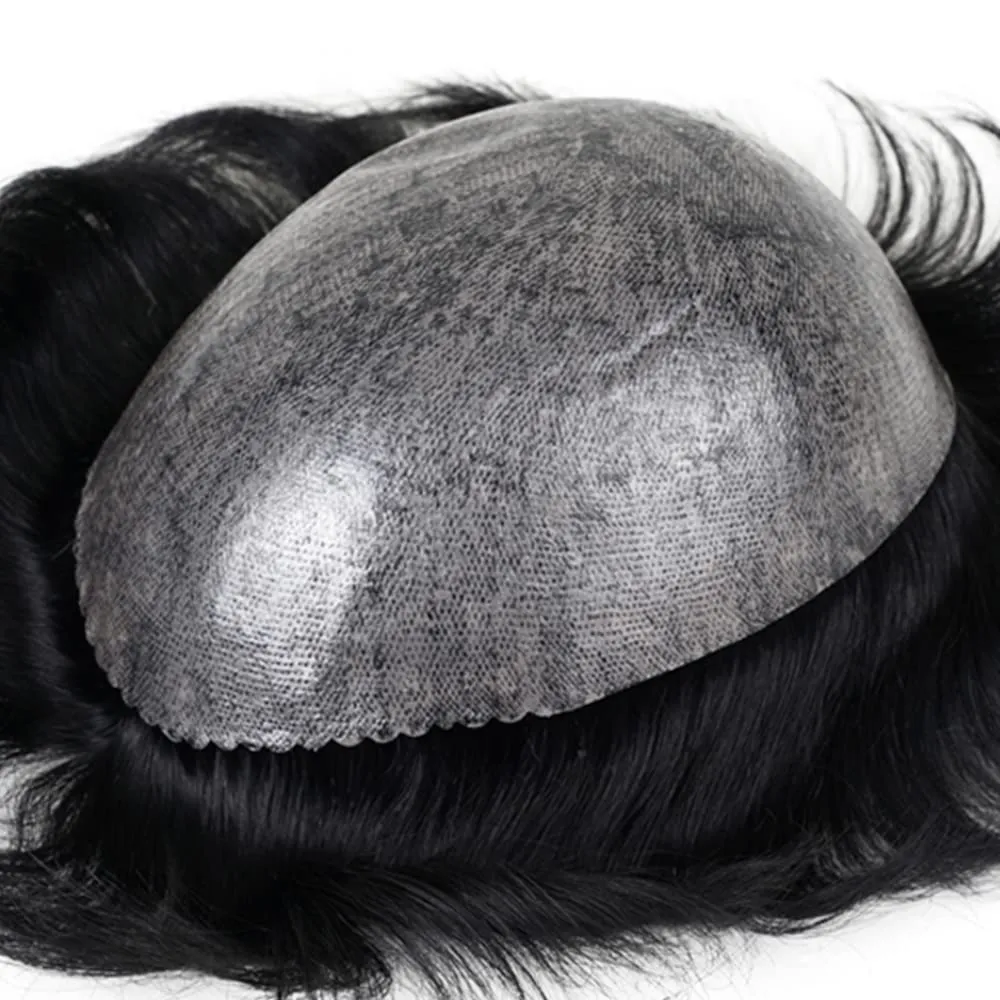 Lordhair Toupee for Men Thin Skin with Gauze Durable Hair System Men's Hairpieces 8x10 Inches Base (8x10)#2