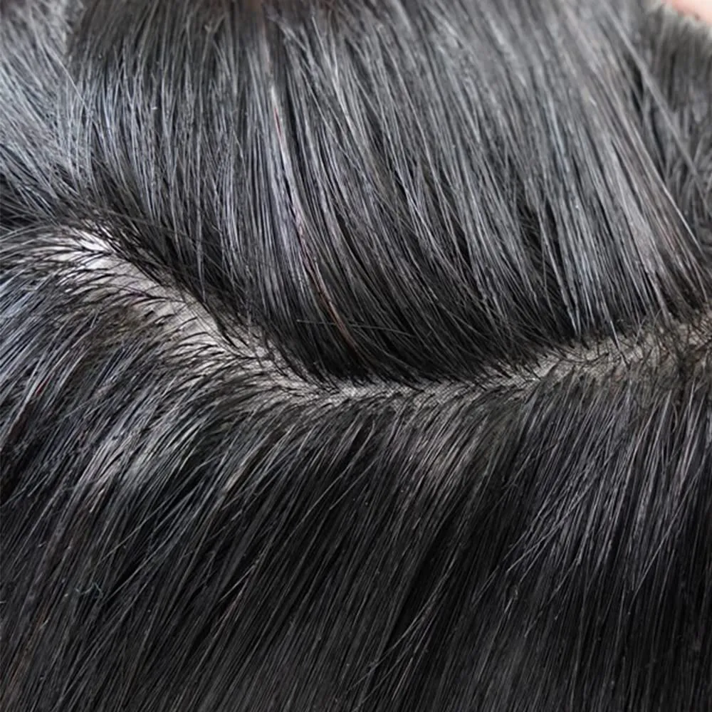 Lordhair Toupee for Men Thin Skin with Gauze Durable Hair System Men's Hairpieces 8x10 Inches Base (8x10)#2