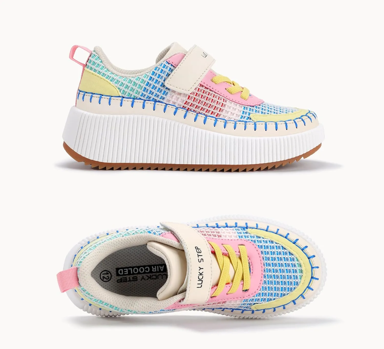 LUCKY STEP Kid's Glitter Running Sneaker Sparkly Braided Shiny Bling Princess Shoes School Athletic Walking Shoes for Children/Boys/Girls