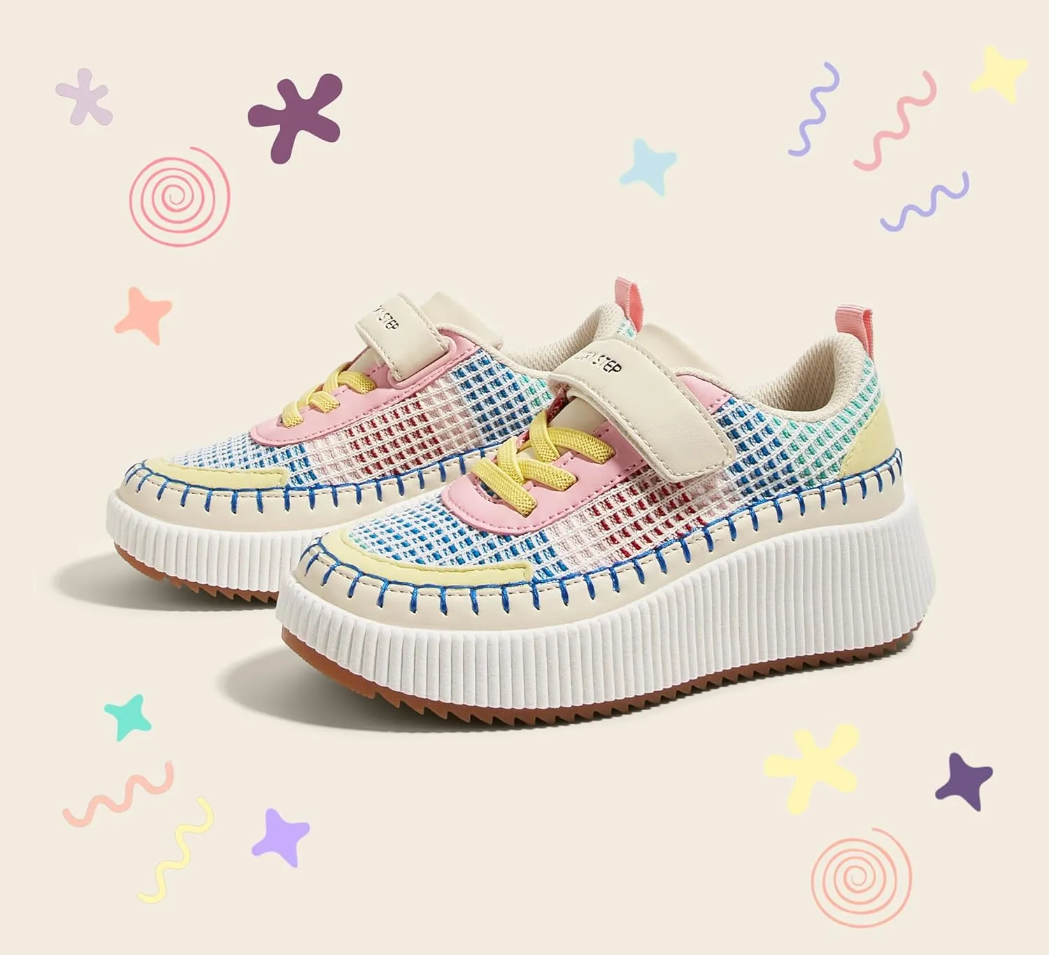 LUCKY STEP Kid's Glitter Running Sneaker Sparkly Braided Shiny Bling Princess Shoes School Athletic Walking Shoes for Children/Boys/Girls