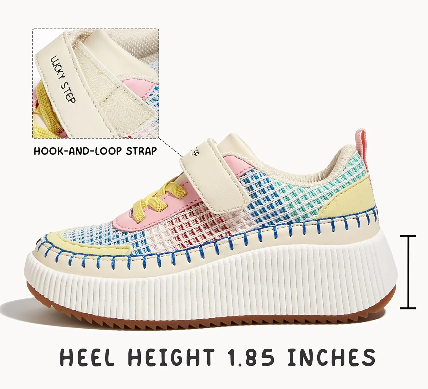 LUCKY STEP Kid's Glitter Running Sneaker Sparkly Braided Shiny Bling Princess Shoes School Athletic Walking Shoes for Children/Boys/Girls
