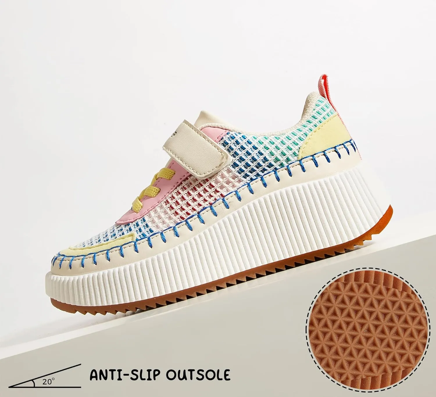 LUCKY STEP Kid's Glitter Running Sneaker Sparkly Braided Shiny Bling Princess Shoes School Athletic Walking Shoes for Children/Boys/Girls