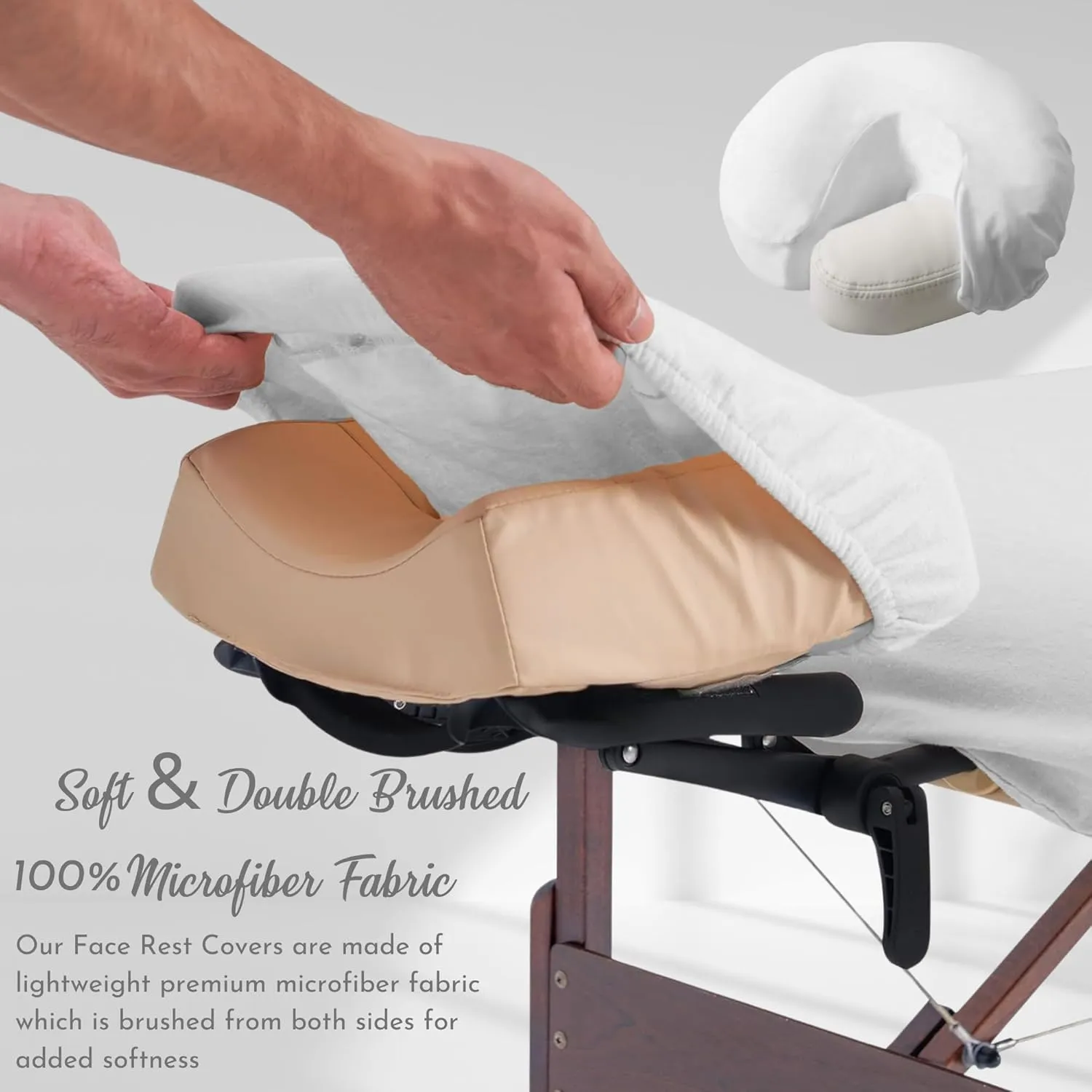 Lukeville Luxury Linen Microfiber Massage Table Sheets 3 Piece Set Ultra-Light, Wrinkle-Resistant Premium Facial Bed Cover Includes Massage Flat and Fitted Sheet with Massage Face Rest Cover- White