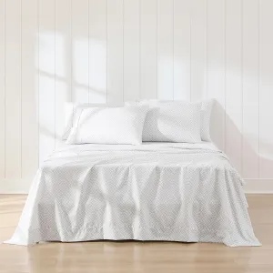 Lush Decor Circus Wavy Checks Sheet Set 6 Piece Set Full Light Gray - Checkered Sheets - Full Sheets - Geometric - Retro Decor