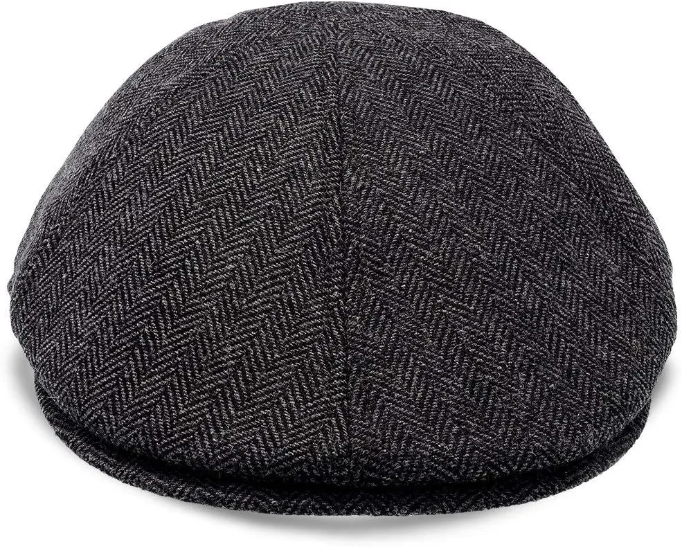 Luxe End Game Duckbill Cap - Wool Blend Classic 6-Panel Design with Comfort Stretch Fit 2 ¼" Brim Featuring Suede Underside