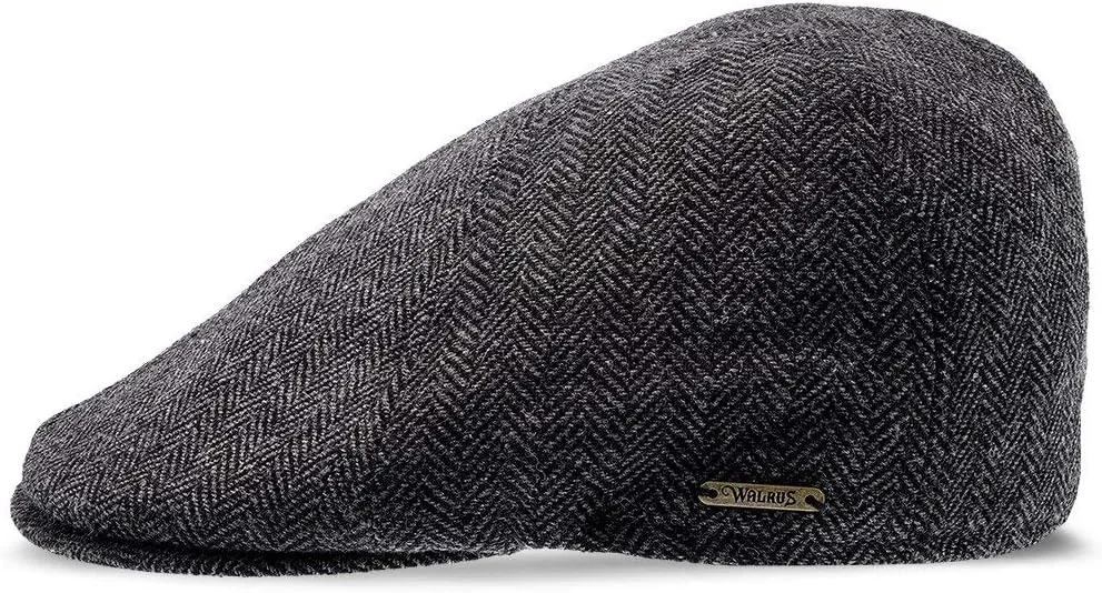 Luxe End Game Duckbill Cap - Wool Blend Classic 6-Panel Design with Comfort Stretch Fit 2 ¼" Brim Featuring Suede Underside