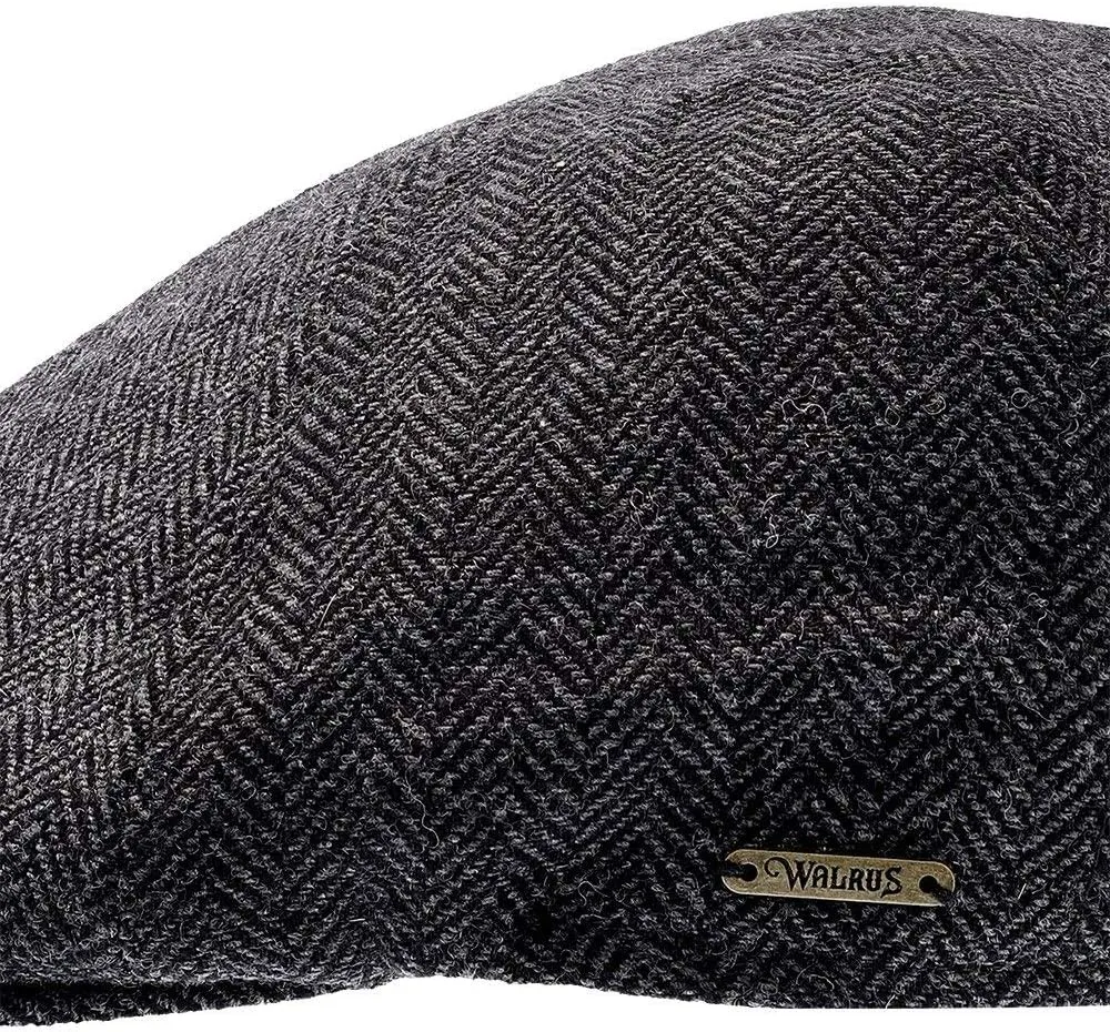 Luxe End Game Duckbill Cap - Wool Blend Classic 6-Panel Design with Comfort Stretch Fit 2 ¼" Brim Featuring Suede Underside