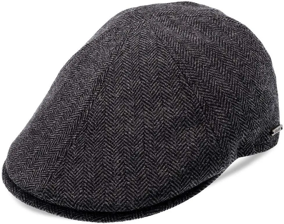 Luxe End Game Duckbill Cap - Wool Blend Classic 6-Panel Design with Comfort Stretch Fit 2 ¼" Brim Featuring Suede Underside