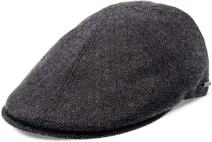 Luxe End Game Duckbill Cap - Wool Blend Classic 6-Panel Design with Comfort Stretch Fit 2 ¼" Brim Featuring Suede Underside