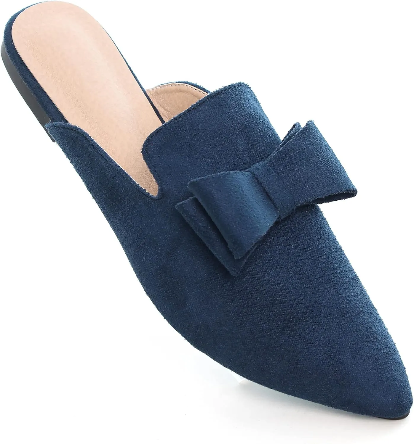 LUXINYU Women Slides-Sandals,Classic French Elegant Bow Pointed Toe Slippers, Flat-shaped Light Sandals, Soft and Comfortable Slides-Sandals