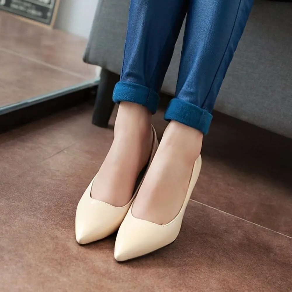 LUXINYU,Women Pointed Toe Heels Classic Solid Elegant Ladies Pumps Heeled Dress Shoes Light Soft Leather Comfort Work Shoes