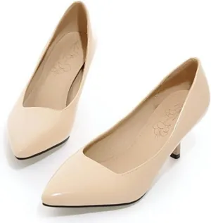 LUXINYU,Women Pointed Toe Heels Classic Solid Elegant Ladies Pumps Heeled Dress Shoes Light Soft Leather Comfort Work Shoes