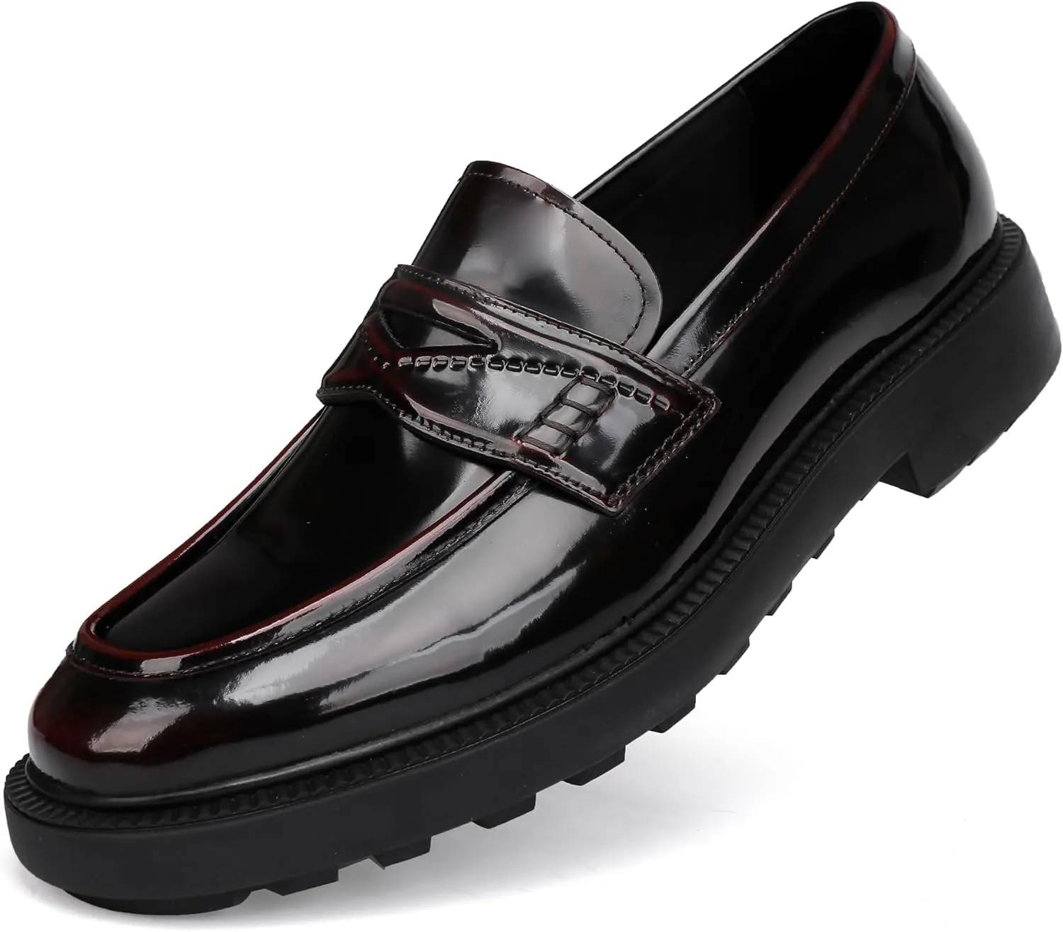Luxury Leather Loafers for Men,Slip on Penny Loafers Dress Shoes for Men