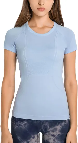 LUYAA Women's Workout Tops Long Sleeve Shirts Yoga Sports Breathable Gym Athletic Top Slim Fit