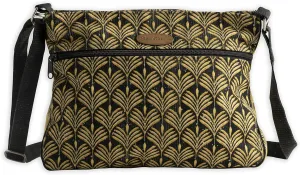 Maison d' Hermine Cross Body Bag Cotton Adjustable Shoulder Strap Hand Bag Tote purse with Zippered & Slip Pockets