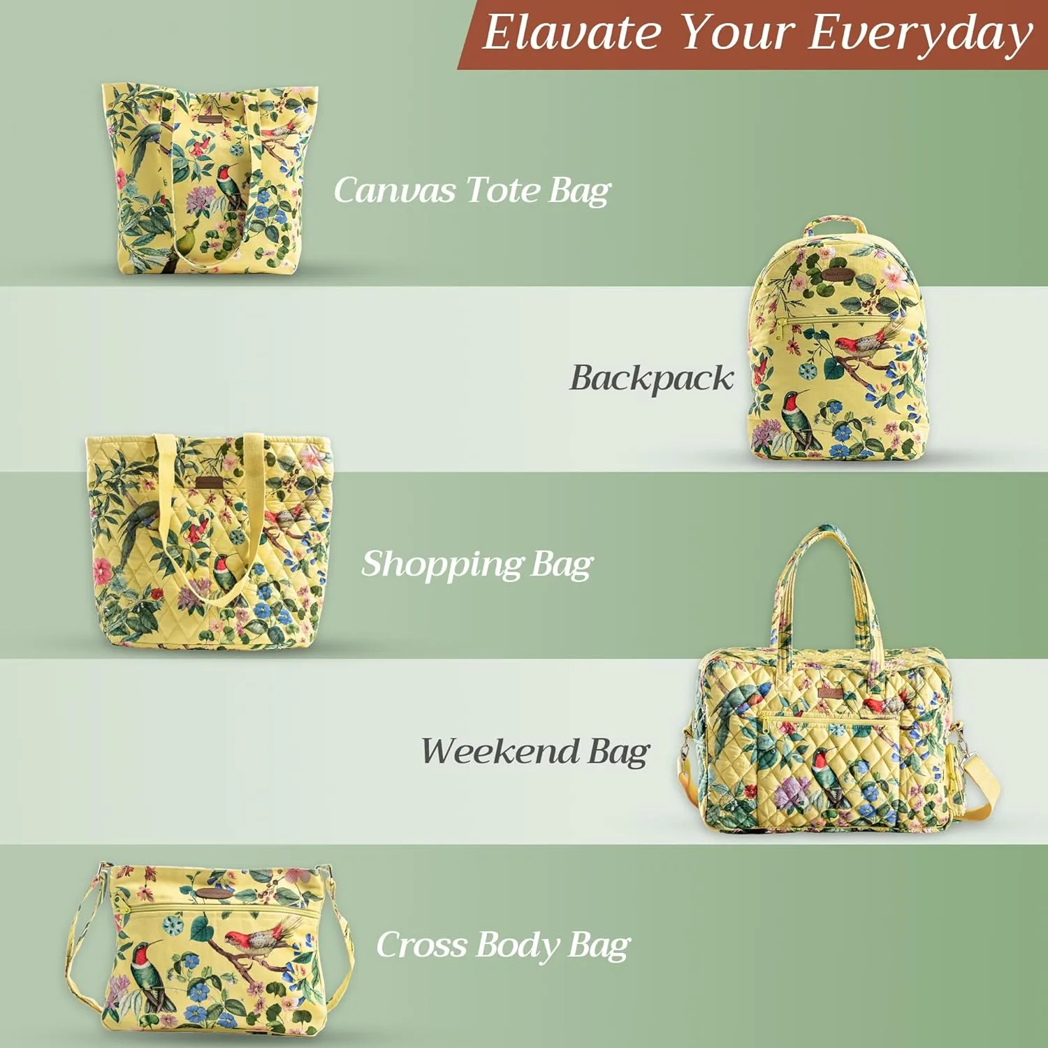 Maison d' Hermine Hand Bag Cotton Adjustable Shoulder Strap Cross Body Bag Tote purse with Zippered & Slip Pockets