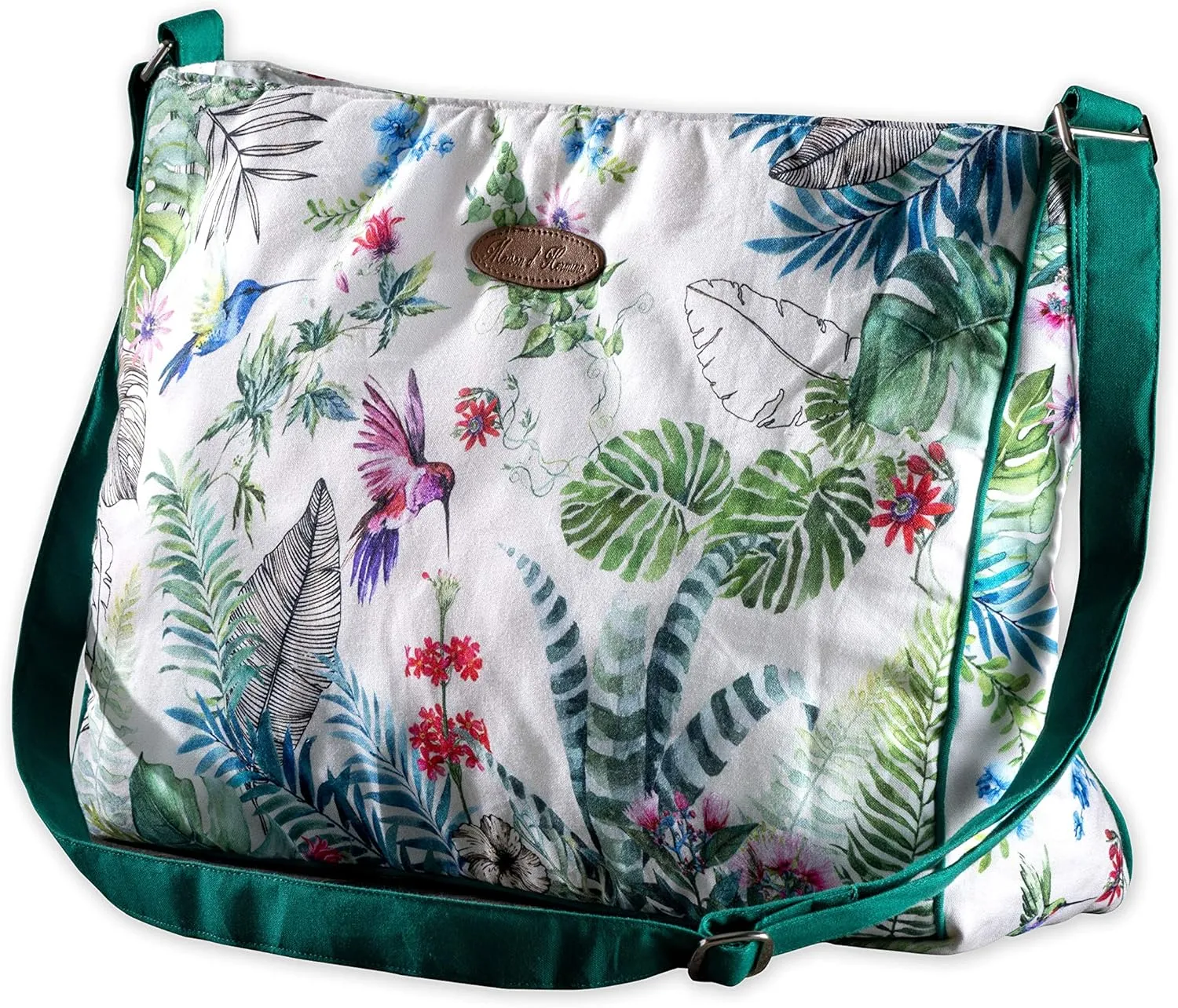 Maison d' Hermine Hand Bag Cotton Adjustable Shoulder Strap Cross Body Bag Tote purse with Zippered & Slip Pockets